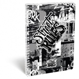 Spirálfüzet, A4, vonalas, 70 lap, LIZZYSULI, "Street Rules"